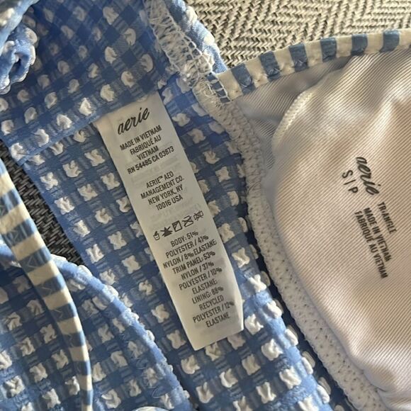 Aerie Plaid gingham ruffle bikini top Size Small - Picture 10 of 11